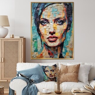 Designart "Pop Art Angelina Celibrity" Celebrity Framed Wall Art Prints